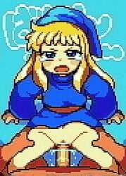 animated blonde_hair censored female osimder penis pixel_art puyo_puyo straight tagme vagina vaginal_penetration vhs_filter video witch witch_(puyo_puyo)