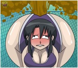 animated azumanga_daiou big_ass big_breasts fart fart_fetish huge_ass hyper_ass meme noodlebomb45 nyamo_minamo_kurosawa outside please_look_forward_to_it pool redraw swimming_pool swimsuit tagme teacher video