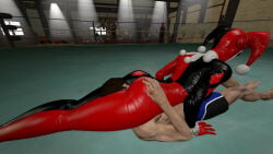 1boy 1boy1girl 1girls batman_(series) between_legs between_thighs big_ass big_breasts big_thighs bread789 breasts curvaceous curvy curvy_figure dc dc_comics dean_demasso digital_media_(artwork) female femdom harleen_quinzel harley_quinn harley_quinn_(classic) headscissor hips hourglass_figure huge_ass huge_breasts huge_thighs large_ass large_breasts large_thighs legs light-skinned_female light_skin male male/female mature mature_female reverse_headscissors slim_waist straight thick thick_hips thick_legs thick_thighs thighs voluptuous waist wide_hips wide_thighs