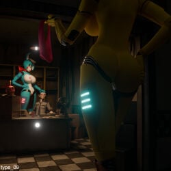 1:1 2025 3d_(artwork) abs animatronic anthro areola artist_name avian big_breasts bird blue_body breasts butt checkered checkered_floor chica_(fnaf) chicken clitoris clothing crossgender cupcake_(fnaf) digital_media_(artwork) duo eyewear faceless_character female five_nights_at_freddy's five_nights_at_freddy's_2 furniture galliform genitals glasses glowing hand_on_another's_head hand_on_head hand_on_hip hat headgear headwear hi_res holding_clothing holding_object holding_panties holding_underwear human inside lagomorph larger_anthro larger_female leporid machine male male/female male_human mammal mtf_crossgender neck_bow nipples non-mammal_breasts panties phasianid pink_clothing pink_panties pink_underwear rabbit red_areola red_eyes red_nipples red_vulva robot robot_anthro scottgames size_difference smaller_human smaller_male table text toy_bonnie_(fnaf) type_09 underwear vulva wearing_glasses yellow_body