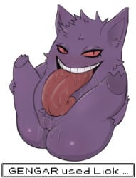 2026 animal_ears arm_tuft autocunnilingus big_tongue blush blush_lines bodily_fluids butt cheek_tuft elbow_tuft facial_tuft female generation_1_pokemon gengar genitals glistening glistening_butt head_tuft hewa hi_res leg_grab legs_up looking_at_viewer masturbation nintendo open_mouth open_smile oral oral_masturbation paws pokemon pokemon_(species) pubic_fuzz pupils purple_body purple_vulva red_sclera saliva saliva_on_butt saliva_on_face saliva_on_tongue saliva_on_vulva simple_background sitting slit_pupils smile solo spread_legs spreading text_box tongue tongue_out tuft vaginal vaginal_masturbation vulva