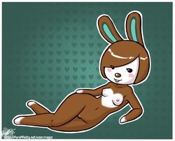 animal_crossing anthro blush breasts carmen_(animal_crossing) female fur furry lagomorph looking_at_viewer mammal nintendo pink_nipples pussy rabbit rapps video_games wide_hips