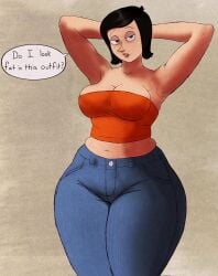 1girls 2020s 2026 2d 2d_(artwork) black_hair cheesecakevalentine_(artist) coraline female female_only masochistmaverick mel_jones milf png short_hair solo tagme thick_thighs