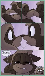 anthro bedroom_eyes bodily_fluids comic dialogue dirty_bunny duo english_text female from_front_position incest_(lore) kiss_on_lips kissing lying male male/female mammal marissa_keys missionary_position mother_(lore) mother_and_child_(lore) mother_and_son_(lore) narrowed_eyes on_back parent_(lore) parent_and_child_(lore) parent_and_son_(lore) procyonid raccoon saliva saliva_string seductive sex son_(lore) son_penetrating_mother speech_bubble text tommy_keys