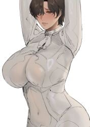 1girls 2026 aliosarvin alluring alternate_body_type alternative_age arms_above_head big_breasts blush blushing blushing_at_viewer blushing_female bodysuit breasts brown_eyes brown_hair bursting_breasts color colored curvaceous curvaceous_body curvaceous_female curvaceous_figure curvaceous_hips curvy curvy_body curvy_female curvy_figure curvy_hips enticing evie_(stellar_blade) female hips huge_breasts large_breasts light-skin light-skinned_female looking_at_viewer massive_breasts mature mature_female milf pinup seducing seductive seductive_look shift_up shiny shiny_breasts shiny_clothes short_hair skin_tight stellar_blade stellar_blade:_blood_rain teasing teasing_viewer temptation tempting tempting_viewer thick thick_breasts thick_hips thick_lips thick_thighs tight_clothes tight_clothing voluptuous voluptuous_female white_background wide_hips