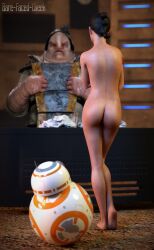 1girls 3d ass bare-faced-cheek big_ass clothed clothed_male_nude_female clothing embarrassed_nude_female female female_focus nude nude_female rey star_wars