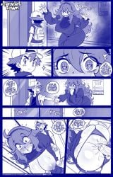 anal ash_ketchum big_ass big_breasts big_penis blush comic_page helping hex_maniac hourglass_figure huge_ass kogeikun nervous nipple_bulge panties pokemon