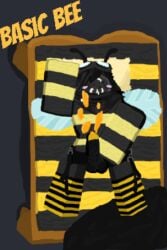 1femboy anthro basic_bee bee bee_swarm_simulator black_hair blocky_body cum cum_on_body femboy_only roblox roblox_game robloxian self_upload tagme