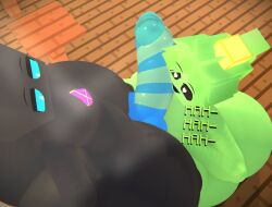 1boy 1girls big_ass big_breasts big_butt bigger_ass black_body black_skin blocky_head blue_dick breasts curvy_female curvy_male hair hb_(hb_the_ender) hbtheender huge_ass huge_breasts huge_butt minecraft nude_female nude_male nude_male_nude_female slimer_(stemingbunbun) tagme thick_thighs wide_hips