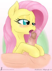 blush equine fellatio fellatio_from_feral female feral fluttershy_(mlp) friendship_is_magic horse human human_on_feral male_human/female_feral male_on_feral mammal my_little_pony oral oral_sex penis pony sex stradivarius zoophilia