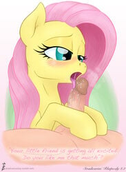 blush equine fellatio fellatio_from_feral female feral fluttershy_(mlp) friendship_is_magic horse human_on_feral male_human/female_feral male_on_feral mammal my_little_pony oral oral_sex penis pony sex stradivarius zoophilia