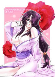 basilisk basilisk_(manga) breasts female kagerou_(basilisk) kimono long_hair nipples