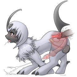 2014 absol all_fours anal anatomy anus ass barefoot censored claws crying cum cum_on_feet cum_on_floor cumshot disembodied_penis drooling erection feral flucra fur furry gay internal knot male nintendo nude open_mouth orgasm penetration penis pokemon pokemon_(species) saliva sex sharp_claws standing tears toe_claws tongue tongue_out video_games