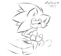 2014 animated anthro dullvivid erection hedgehog male male_only masturbation monochrome nude penis sega solo sonic_(series) sonic_the_hedgehog