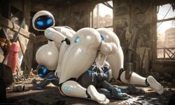 ai_generated anal anal_sex cum cum_in_ass eve_(wall-e) futa_on_male futanari wall-e