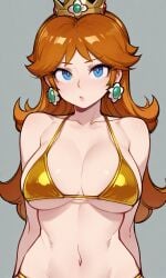 ai_generated big_breasts bikini blue_eyes female female_focus mario_(series) princess princess_daisy rcos solo solo_female solo_focus