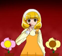 1girls blood dress emoty_eyes flower highres horror_(theme) ibispaintx kawaii3chan kawaii3chan_(artist) long_sleeves not_porn precure pretty_cure sfw smile smile_precure solo vocaloid yayoi_kise