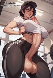 ai_generated autopaizuri big_penis bra chainsaw_man cum cum_drip cum_on_body cum_on_breasts cum_on_face futa_focus futa_only futanari huge_ass huge_breast huge_butt huge_cock mikasa_ackerman