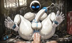 ai_generated anal anal_sex cum cum_in_ass eve_(wall-e) feet futanari wall-e