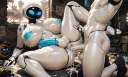 ai_generated anal anal_sex cum cum_in_ass eve_(wall-e) futanari wall-e