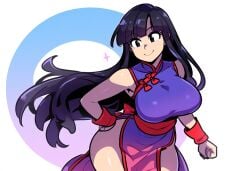 ai_generated black_hair chichi chinese_clothes dragon_ball dragon_ball_super dragon_ball_z female mature_female milf mullon novelai single_hair_bun smile