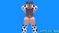 animated ass ass ass_focus big_ass big_butt butt_focus dark-skinned_female mine-imator minecraft mystic100 solo tagme video