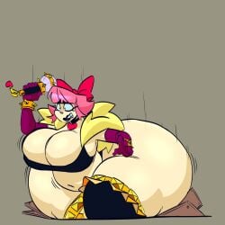 ass_bigger_than_body fat_ass huge_belly huge_breasts melodie_(brawl_stars) thick_thighs weight_gain