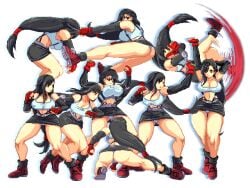 1girls aliasing ass big_ass black_hair booty bouncing_breasts breasts brown_eyes character_request cleavage covered_erect_nipples covered_nipples female female_focus female_only final_fantasy final_fantasy_vii flying_peach gloves goddess_body huge_ass huge_breasts huge_thighs impossible_clothes kicking latina long_hair lowres miniskirt nipple_slip nipples nonki panchira panties pantyshot pantyshot_(kicking) pencil_skirt punching queen's_axe red_gloves red_shoes shoes simple_background skirt solo_female solo_focus thick_thighs tifa_lockhart tifa_lockhart_90's_(style) uppercut voluptuous voluptuous_female voluptuous_woman white_background white_panties