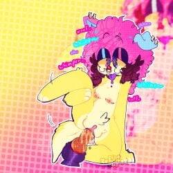 clown clown_puppy cute fursona knotted_dildo pink pink_hair puffy_pussy puppy wet