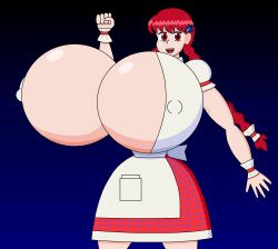 alternate_breast_size anne_kutos breasts breasts_bigger_than_head busty dress female_only gekirindan gigantic_breasts huge_breasts red_hair sexy taito yellowpearl64_(artist)