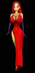 1girls 3d animated bouncing_breasts breasts cleavage disney dress earrings elbow_gloves female female_only green_eyes high_heels huge_breasts human jessica_rabbit lipstick long_hair lowres makeup red_hair simple_background skirt solo solo_female vaako walk_cycle walking who_framed_roger_rabbit wide_hips
