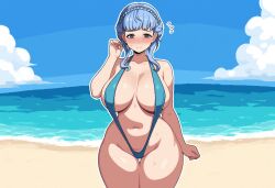 1girls ai_generated fire_emblem fire_emblem:_three_houses marianne_von_edmund novelai slingshot_swimsuit solo_female