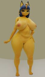 1girls 3d 3d_(artwork) animal_crossing ankha anthro barefoot completely_nude completely_nude_female feline feline_humanoid female female_only full_body furry humanoid naked naked_female nude nude_female shwazy_(artist) solo solo_female