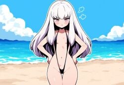 1girls ai_generated fire_emblem fire_emblem:_three_houses lysithea_von_ordelia novelai slingshot_swimsuit solo_female