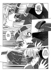 1boy 1futa 2d 2d_(artwork) 5koma anal_invaders anasheya blowjob comic_page dark_skin fellatio forced_oral futa_on_male futadom futanari glasses interracial kara_(anasheya) light-skinned_male light_skin male malesub oral oral_sex original_characters