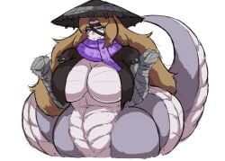 female heishou_pack-si_branch_(identity)_(project_moon) heishou_pack_(project_moon) huge_breasts lamia limbus_company littleteze monster_girl naga project_moon rodion_(limbus_company) snake_girl