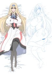 1girls artist_name ass ass_grab barefoot bed big_ass big_breasts blonde_hair blue_eyes blush breasts busty cecilia_alcott censored covered_nipples crossed_arms dakimakura_(medium) drill_hair erect_nipples_under_clothes fat_ass feet female female_only hairband hi_res highres huge_ass huge_breasts infinite_stratos large_breasts legs long_hair looking_at_viewer lying nipples nude on_side one_eye_closed open_mouth pantyhose pose posing school_uniform smile solo thighs tongue very_long_hair voluptuous