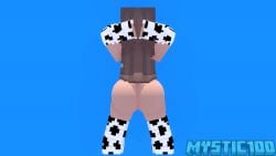 animated ass ass_focus big_ass big_butt butt_focus dark-skinned_female mine-imator minecraft mystic100 solo