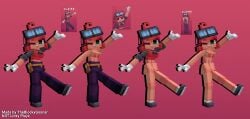 accurate_art_style bottomless claire_(linky_playz) cubic_body cubic_breasts female female_focus goggles linky_playz minecraft nude oc original_character self_upload stripped_naked tagme theblockygooner topless youtube