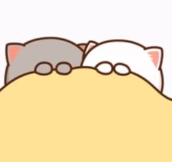 <3 :3 bed blanket canon_couple_(maybe) cat_ears facebook_stickers feline furry goma_(peach_and_goma) gray_fur peach_(peach_and_goma) peach_and_goma sex sex_in_bed smile white_fur