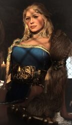 3d 3d_(artwork) alf3d blonde_female blonde_hair busty female_focus female_only god_of_war god_of_war_ragnarok goddess mature_female milf mommy norse_mythology seductive_female sif_(god_of_war) thick_thighs thighhighs