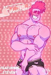 covering_crotch embarrassed hairy_male male_focus male_only muscular_male pink_skin pink_steven ripped_underwear steven_quartz_universe steven_universe steven_universe_future tagme underwear_only victoreh_draws