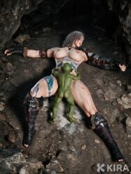 after_rape ai_assisted ai_generated armor armored_boots armored_female armored_gloves blood cum cum_in_pussy cum_on_thighs defeated defeated_heroine goblin goblin_male guardian_(black_desert) necrophilia wounded