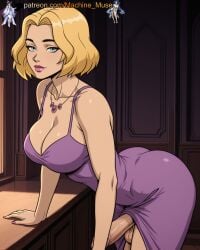 1futa 1futanari adult adult_female ai_generated ass balls ballsack big_ass big_breasts blonde_female blonde_hair blue_eyes boobs booty breasts bust busty busty_female busty_girl butt cleavage cock collarbone creature_commandos dc dc_comics dick dickgirl dress eye_contact female futa futanari girl ilana_rostovic large_breasts leaning leaning_forward lipstick looking_at_viewer machine_muse mature mature_body mature_female necklace penis princess purple_dress sexy sexy_body short_hair solo testicles tits trans trans_woman uncensored watermark