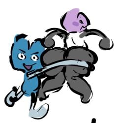 algebralien ass battle_for_dream_island big_ass bubble_butt fat_ass four_(bfb) grabbing grabbing_ass lifting_person loe-h lollipop_(bfdi) long_limbs object_shows