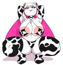 1girls 2d big_ass big_breasts big_nipples bigger_female cow_print cow_print_bikini friday_night_funkin friday_night_funkin_mod gray_hellsing horn muscular_female nikusa_(fnf) nikusa_(sugarratio) original showing_off simple_background thick_thighs