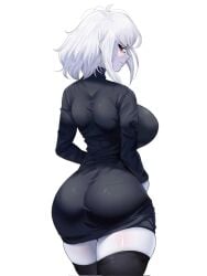 albina_(tidal) clothed_female dress looking_back tidal_(artist) voluptuous_body voluptuous_female