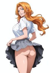1girls ai_generated ass big_breasts bleach breasts female female_only light-skinned_female long_hair orange_hair rangiku_matsumoto solo tagme