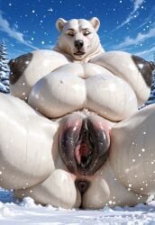 ai_generated anthro anthro_only anus areolae ass bbw bear belly big_ass big_belly big_breasts big_butt breasts butt fat fat_anthro fat_female female female_only furry furry_only furrypornaddiction huge_ass huge_belly huge_breasts huge_butt hyper hyper_labia hyper_pussy nipples obese obese_anthro obese_female outside overweight overweight_anthro overweight_female plump_labia polar_bear pumped_pussy pussy ruined_pussy snow solo solo_female solo_male ssbbw ursid ursine white_body white_fur