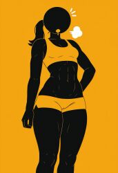 abs ai ai-created ai_assisted ai_generated athletic athletic_body athletic_female athletic_wear black_body black_hair black_skin cameltoe character clothed clothed_female clothing crop_top drool drool_string drooling female female_focus female_only gym_clothes gym_shorts hair_tied heavy_breathing ihatethemic medium_breasts no_eyes oc one_hand_on_hip open_mouth original original_character out_of_breath panting pictogram pictographics ponytail saliva saliva_trail sfw simple_background small_breasts solo solo_female solo_focus solo_girl sports_bra sports_shorts sportswear stick_figure stickwoman tagme thick_thighs tied_hair tight_clothing visible_breath warning_sign warning_sign_person wide_hips